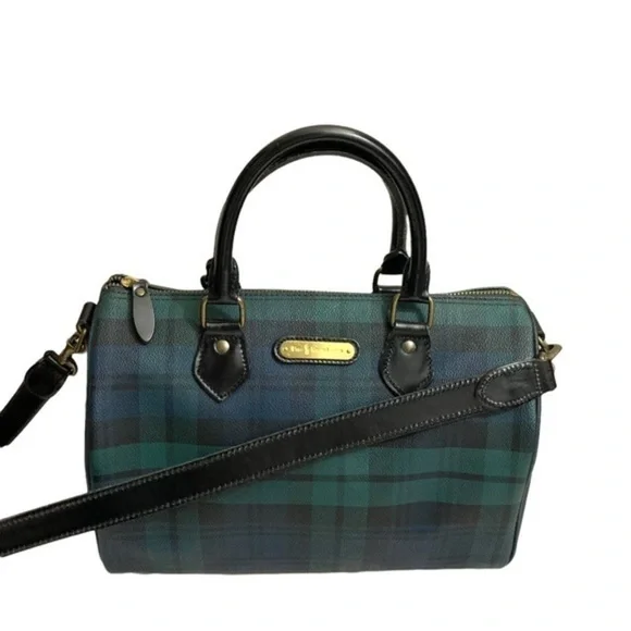 Ralph Lauren polo vintage Blackwatch black watch Plaid Bag – Tartan Leather RARE - Picture 3 of 9